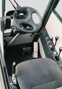 com Standard equipment Fully equipped cab with front opening door, wipers and washers for windscreen and rear screen, heater and de-mister Fully adjustable suspension-type seat Comprehensive