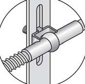 Positioning tabs lock the rod to brackets slots at 90. 38.1 38 9.7 25.4 25.4 mm (mm rod) 17.
