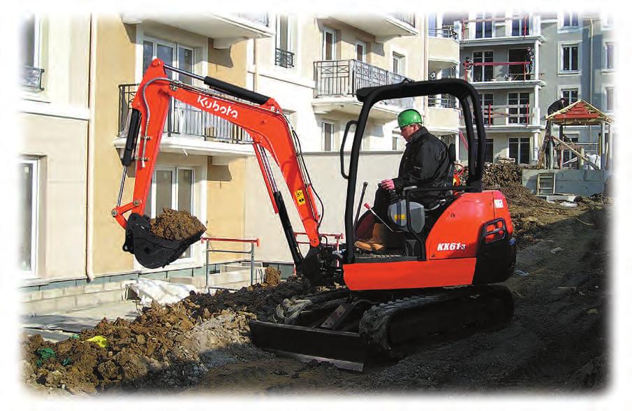 With the longest reach in the 2.5-ton class, nothing escapes the KX61-3's reach including the most efficient performance. Operate the KX61-3 mini-excavator's control levers.