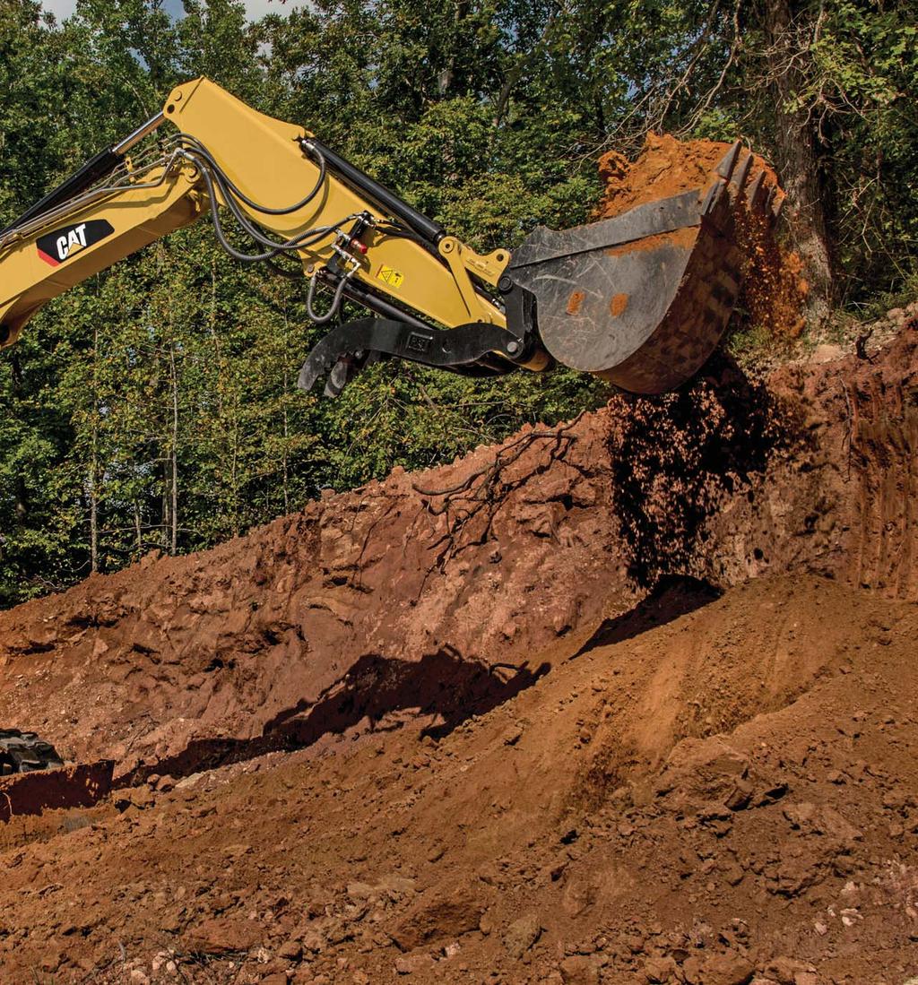 The Cat 308E2 CR Mini Hydraulic Excavator delivers high performance with the versatility of a swing boom front linkage in a durable Compact Radius design to help you work in the