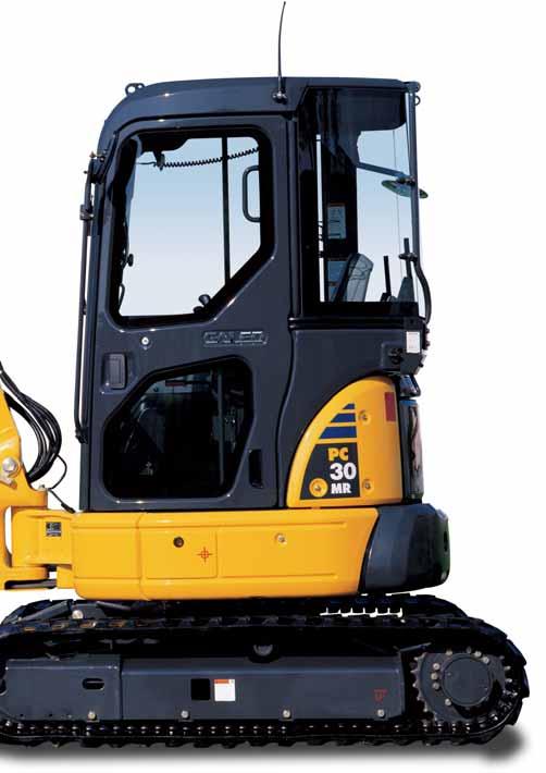 MINI-EXCAVATOR PC30MR-2 OPERATING WEIGHT 2.990-3.465 kg Maintenance All periodic inspection points are easily accessible through the bonnets.