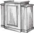 Chancel series ll 4171305 COLONIAL PULPIT, WITH ROUT, STAINED, 23"W X 48"L X 45"H W: 23" D: 48" H: 45" WT: 200 lb. Red Oak 5247 5371 5497 5622 Please note Chancel items require an extended lead time.
