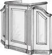 Contact Customer Care for details. Also available in a painted finish, use product number 4111716.  4171306 COLONIAL PULPIT, WITH ROUT AND FLUTES, STAINED, 58"W X 22 1/4"L X 45"H W: 58" D: 22.