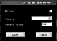 English (GB) 5.1.13 Setting the flow sensor 1. Press [Configuration]. 2. Press [FS]. 3. Enter the settings using the table below. 4. Press [Save]. Fig.