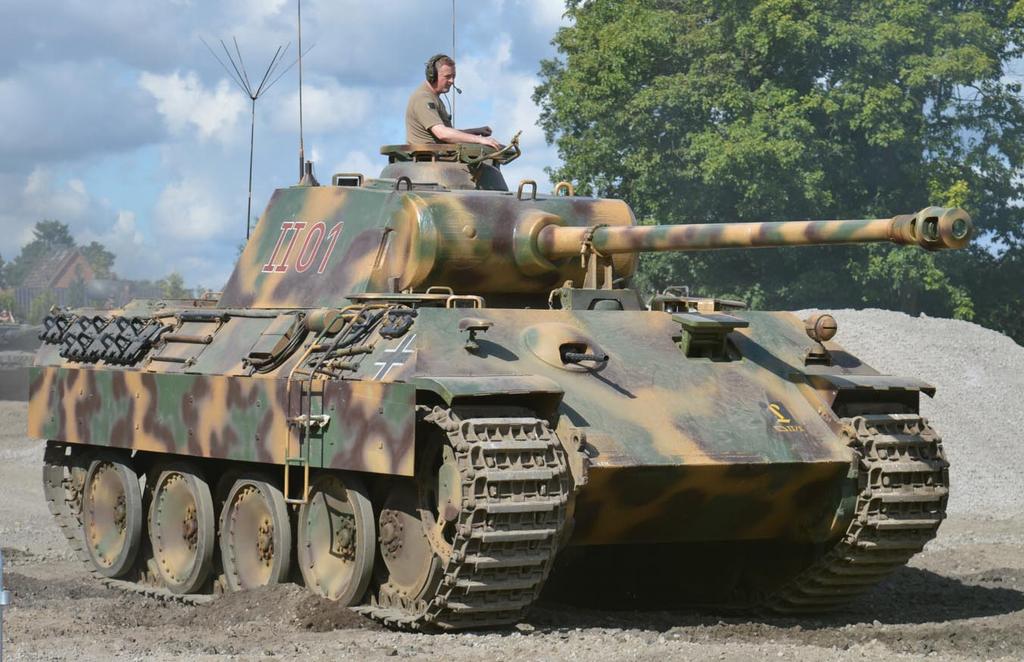 Bernd Borchert, September 2017 Panther Ausf. A Befehlspanzer Munster Panzer Museum (Germany) running condition This tank was bought by Sweden in 1948 for trial purposes (Petter Baeckström).