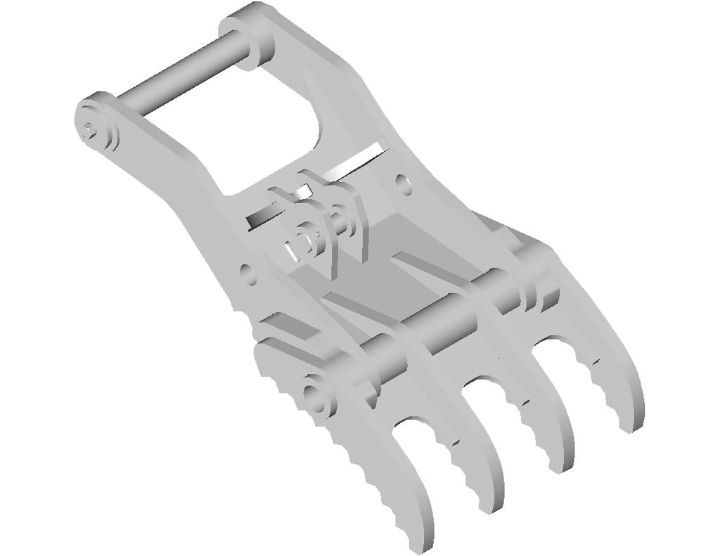 Excavators Hydraulic Multi-Tined Thumb - 120 Standard Rotation - Additional Tine Options Available - Informational Form Must be Completed When Thumb is Working With any Non Werk-Brau Attachment