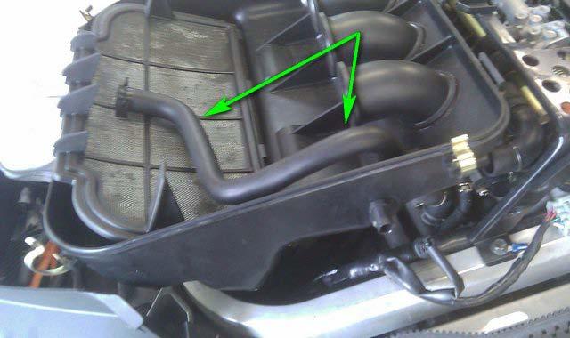Inside the airbox, locate the breather pipe, and remove pipe from air