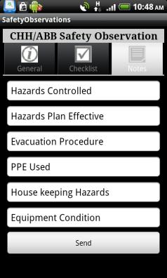 advice and mobile safety checklist for safe working environment