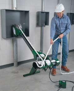 Cable Puller Set-Up The Versi-Boom Plus System can reach into a man-hole, yet allow the operator to run the puller