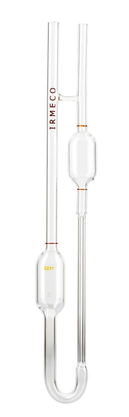 BS/U-tube Reverse Flow BS/U-tube Reverse Flow Viscometer (for transparent liquids) according to BS, ASTM D445-446, ISO 3104, ISO 3105 Constant value (K) at 40 C and 100 C. A 0.003 0.