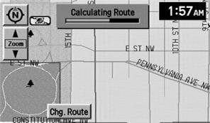 Entertainment Systems Route calculation Once the route criteria is selected, the navigation system automatically