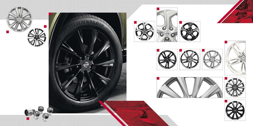 6 7 FLOW _ 7" Glossy Black diamond cut alloy wheel () 6_ 7" Silver alloy wheel (9) 7_ 7" Glossy black alloy wheel (0) ALLOY WHEELS DESIGNER FINISH Take a turn for the better with Nissan Genuine alloy