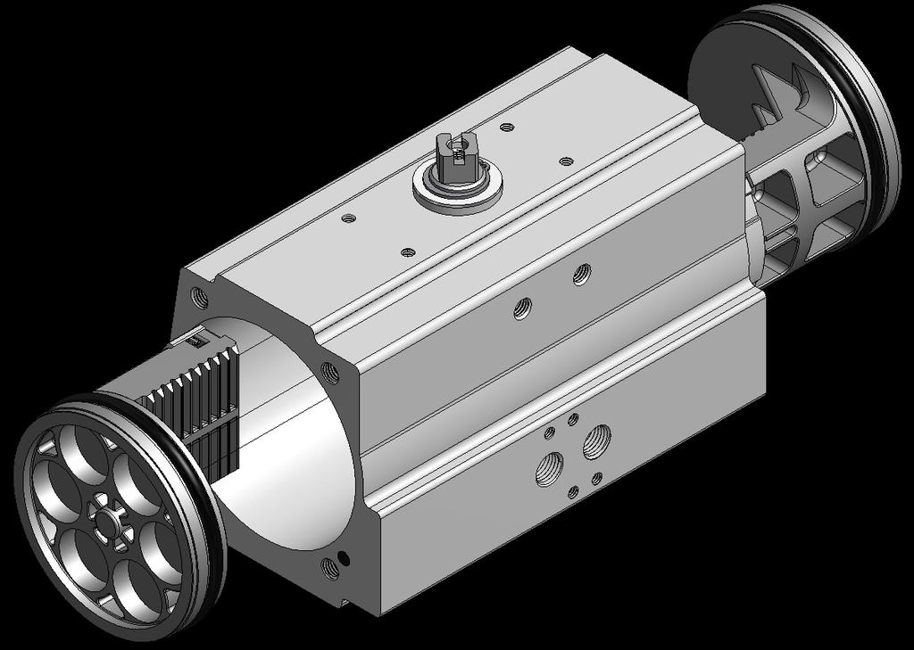 7. Rotate the pinion counterclockwise to push the pistons away from each other until they completely disengage from the pinion.
