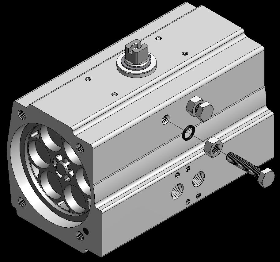 10. After you have ensured the pistons are correctly installed in the actuator, move the actuator to the open position,