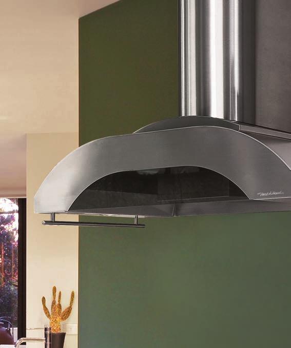 (30" - 48" Widths) 7" Round PDH14-K Mounting Height COMPACT, SPLIT-LAYERED, TRIM LINE EFFECT This wall mounted range hood offers a multi-layered visual effect.