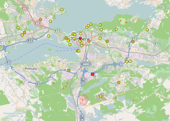 TAMPERE S E-MOBILITY ACTION PLAN BUILDING OF CITY-OWNED CHARGING INFRASTRUCTURE 1 quick charging station 13 three-phase stations 30 one-phase stations To