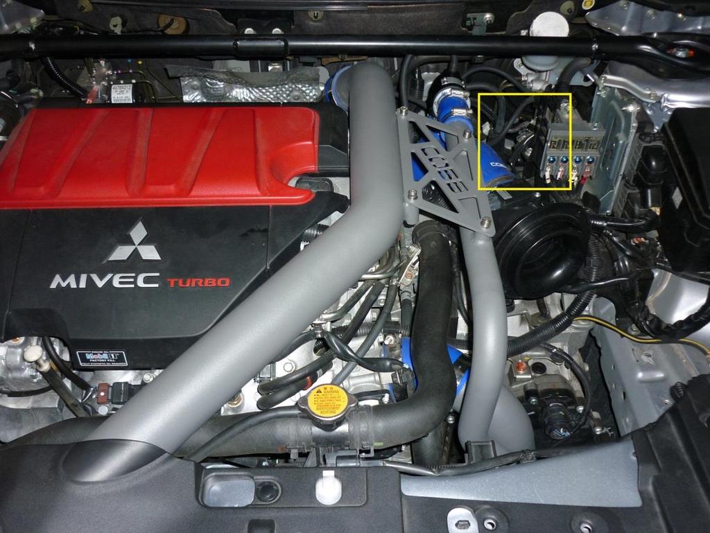 Important! Before beginning work, make sure the engine is cool to the touch! You will be working very near/touching the turbocharger! Mitsubishi Evolution X 1.