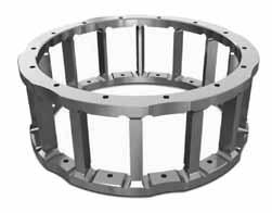 BEARING SELECTION PROCESS CAGES CYLINDRICAL ROLLER BEARING CAGES STAMPED-STEEL CAGES Stamped-steel cages for cylindrical roller bearings consist of low-carbon steel and are manufactured using a