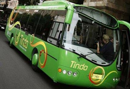 Solar powered electric bus Adelaide Australia Tindo after the Aboriginal word
