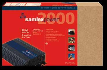 SAM Series Modified Sine Wave Inverters SAM-1000-12 Compact design, durable construction Load controlled cooling fan Low battery input alarm