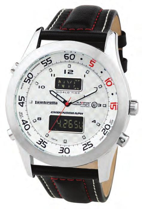 48mm Solid Stainless Steel Case specially designed for motor sport.