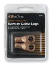 Copper Lugs Lugs can be crimped or soldered and are stackable Gauge stamped on lug for easy identification Flared ends for easy entry UL Listed Packaged Gauge Stud Hole 00548 6 1/4" Clam Shell of 2