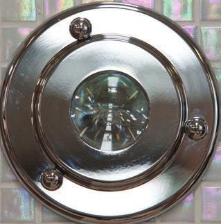 Decorative bezel in White, Black, Chrome or Satin. SPL Helo designed traditional Chrome plated brass down light with fire polished lens, 12V transformer and Dichroic or LED bulb.