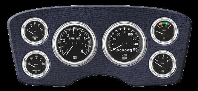 Deluxe Classic Deluxe oil pressure, water temperature, tachometer, speedometer, volt and fuel gauges The Original. Accept No Substitutes.