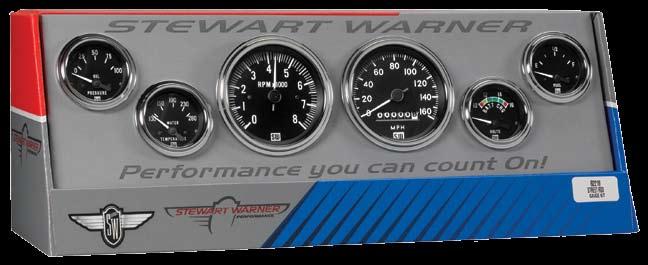 Deluxe DELUXE GAUGE KITS: Stewart Warner Deluxe automotive gauge sets are available in convenient kit form for automotive applications. Each kit contains the essential instrument panel gauges.