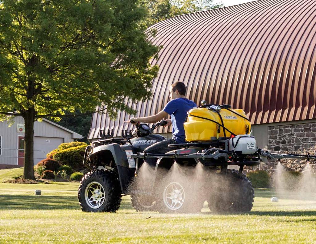 CropCare ATV sprayers are built for spraying lawns, meadows, turf, pastures, and food plots.
