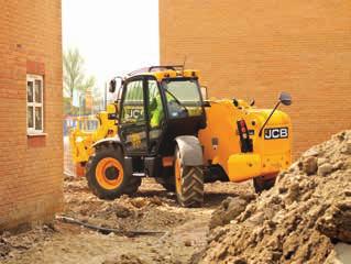 A productive machine A JCB Construction Loadall is extremely manoeuvrable making it easy to operate in confined spaces; the compact wheelbase and large steering lock angles save you valuable travel