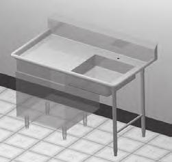 Dishtables - Island - Clean & Undercounter 14 and 16 gauge, 300 series stainless steel Stainless steel legs & feet Left to right or right to left 10 Splash SICD-48 ISLAND - CLEAN DISHTABLES 4 48 145