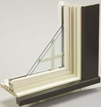 integrity White or Beige units (color is integral part of the extrusion) 7/8" double-pane, insulating LoE glass with argon gas* Glazed to the exterior with beveled glazing beads, providing long-term
