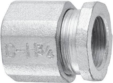Hot Dip Galvanized Products Three Piece Couplings, Clamps and Clampbacks THREE PIECE CONDUIT COUPLINGS - MALLEABLE IRON Applications: Used to join two lengths of threaded conduit.