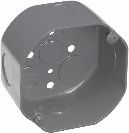 Steel Octagon Boxes & Ceiling Pans 4" OCTAGON OUTLET BOXES 21.