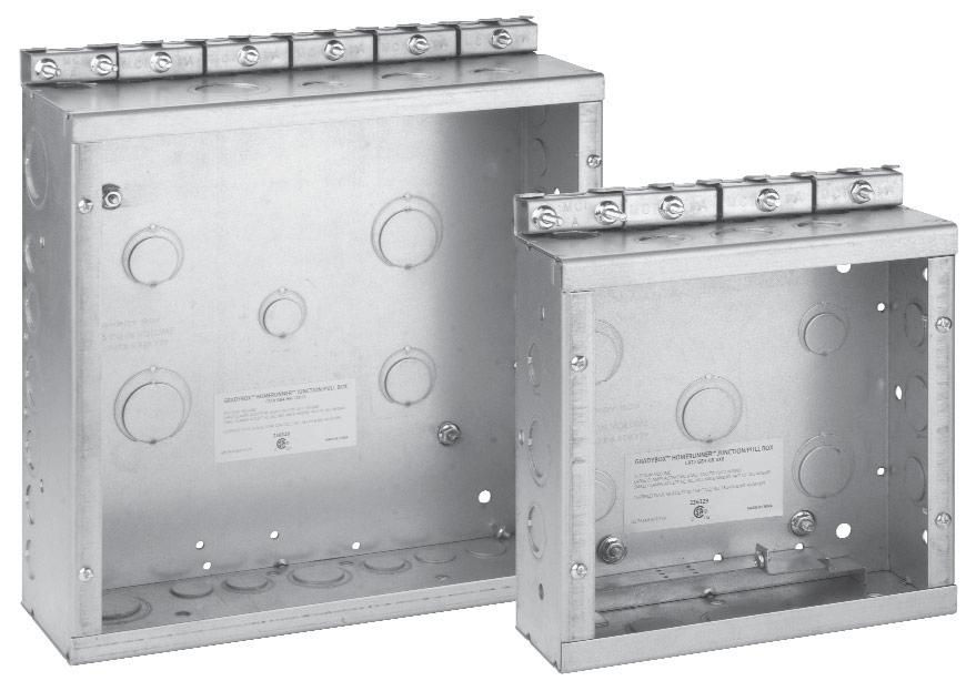 HomeRunner Box Commercial construction screw cover junction box with patented clamps Applications: Eaton's Crouse-Hinds HomeRunner Junction Boxes are designed specifically for commercial construction