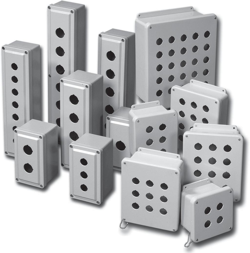 Fiberglass Enclosures Pushbutton Series Eaton's Crouse-Hinds Pushbutton Series offers a solution for applications requiring an enclosure with multiple pre-drilled openings for pushbuttons available