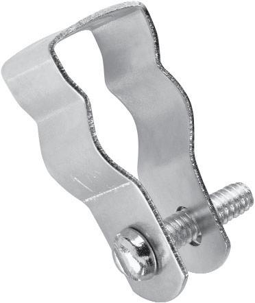 3 /8" 16 25 81 534 2 1 /2" 7 /8" 200 1 /2" 13 25 155 BEAM CLAMPS/INSULATOR SUPPORTS STEEL Base Jaw Tapped Opening Holes 529 S 3 /4" 5 /8" 1 /4" 20 50 13 CONDUIT CLAMPS - RIGHT ANGLE TYPE - MALLEABLE