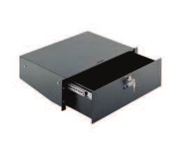 01912 RACK DRAWER, 2U, LOCKABLE, RAL 9005 Cassetto rack, 2U, con serratura, RAL 9005 6 kg 20 kg Link with Collegamento con Rack 19 1,5 / Treatments Trattamenti ral 9005 Lockable rack drawer