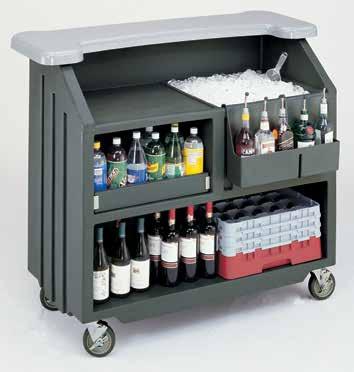 / kg 123 / 55,8 Ice Sink and Cover Sink Only Speed Rail (5 or 7 bottle) 5 Vinyl Cover YES Casters: All BAR540 Models - Four 5" (12,7 cm) swivel, two with brake.