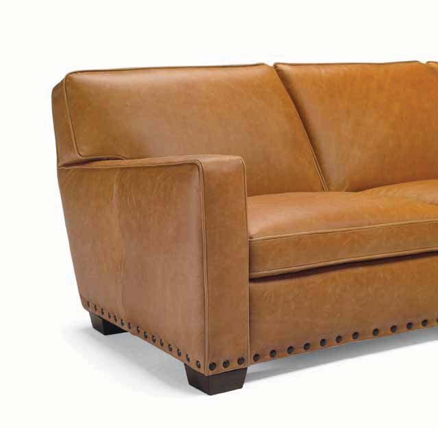 A transitional sofa