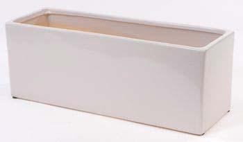 29-4 9.99 ea G03 T3612WH rectangle white glazed ceramic planter 9.