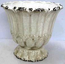 small urn 5 d 5.79-8 5.99-4 6.50 ea H41 4036WH 4.5"h white crackle rd.