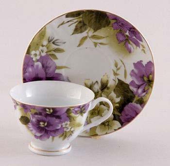 49 ea R42 MC155 resin hyacinth cup/saucer