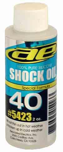 Shocks Shock Oil Oil weight determines the dampening of your car. It helps control how quickly the spring rebounds.