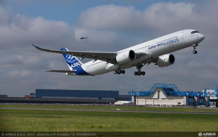 THE AERODYNAMIC DESIGN OF THE A350 XWB-900 HIGH LIFT SYSTEM 6 First Flight and high-lift configuration optimization flight test The A350 XWB-900 maiden flight took place on 14.
