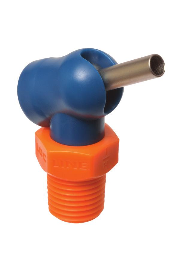 XR HPT NOZZLES 1/8" NPT/BSPT THREAD XR STYLE NOZZLES The XR (Extended Rotation) style nozzle features a wide nozzle swing and the ability to aim coolant below the horizontal plane, from 0 to 1000 PSI.