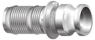 Materials Aluminum, Brass and 316# Stainless Steel Pressure Rating Sizes 1/2"-2", 250 psi; sizes 2½"-4", 150 psi; sizes 5"-6", 75 psi.