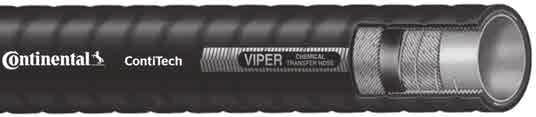 50 Viper Transfer For the transfer of a variety of industrial chemicals used today. Refer to ContiTech Chemical Resistance Guide for compatibility.