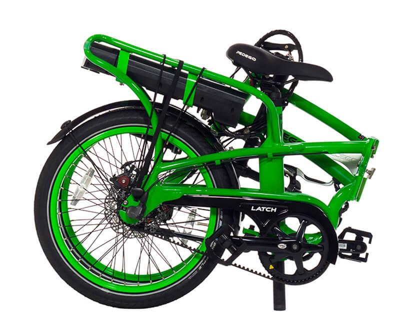 When the bike is folded, it can fit into many more spaces than the standard Pedego bikes (e.g. the trunk of a car or a smaller storage space in an apartment).